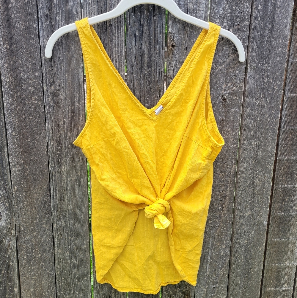 Old Navy Yellow Linen Tank Top